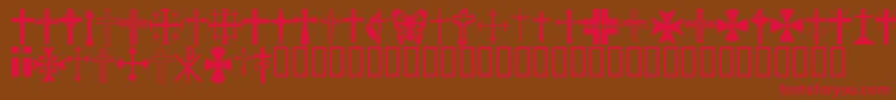 ChristianCrosses Font – Red Fonts on Brown Background