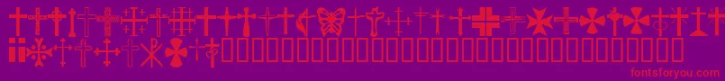 フォントChristianCrosses – 紫の背景に赤い文字