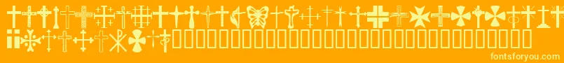 Шрифт ChristianCrosses – жёлтые шрифты на оранжевом фоне