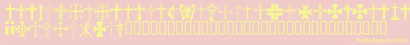 ChristianCrosses Font – Yellow Fonts on Pink Background