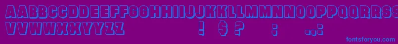 EvilConspiracyShadow Font – Blue Fonts on Purple Background