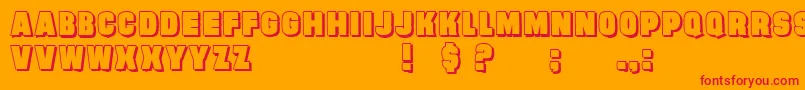 EvilConspiracyShadow Font – Red Fonts on Orange Background