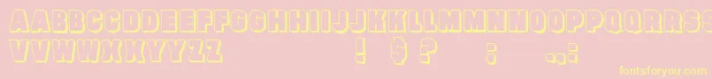 EvilConspiracyShadow-Schriftart – Gelbe Schriften auf rosa Hintergrund