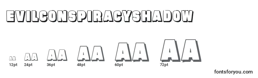 Größen der Schriftart EvilConspiracyShadow