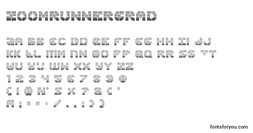 Zoomrunnergradフォント–アルファベット、数字、特殊文字