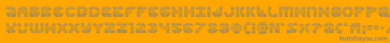 Fonte Zoomrunnergrad – fontes cinzas em um fundo laranja