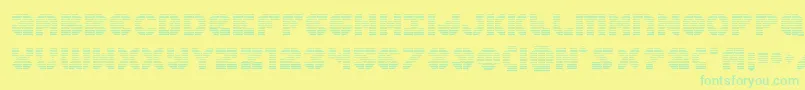 フォントZoomrunnergrad – 黄色い背景に緑の文字
