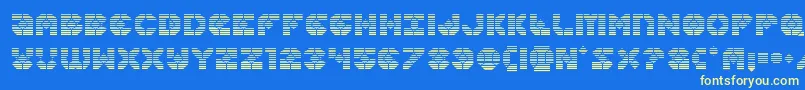 Zoomrunnergrad Font – Yellow Fonts on Blue Background