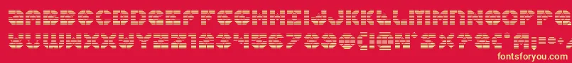 フォントZoomrunnergrad – 黄色の文字、赤い背景