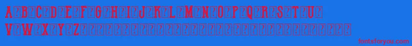 HotNationalTeamDemo-Schriftart – Rote Schriften auf blauem Hintergrund