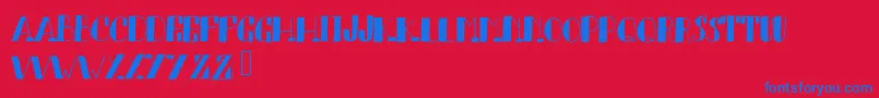 Fonte PennAvenue – fontes azuis em um fundo vermelho