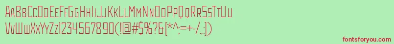 Шрифт Rodchenkocondlightc – красные шрифты на зелёном фоне