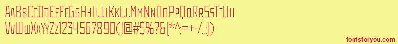 Rodchenkocondlightc Font – Red Fonts on Yellow Background