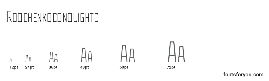 Rodchenkocondlightc Font Sizes