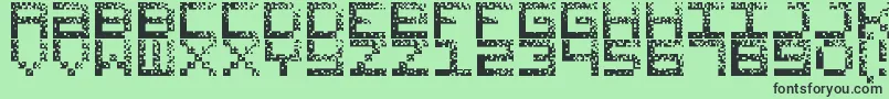 HackedCrt-Schriftart – Schwarze Schriften auf grünem Hintergrund