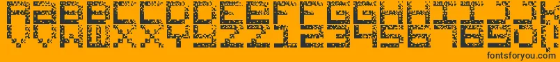 HackedCrt Font – Black Fonts on Orange Background