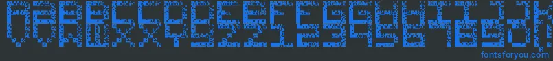 フォントHackedCrt – 黒い背景に青い文字