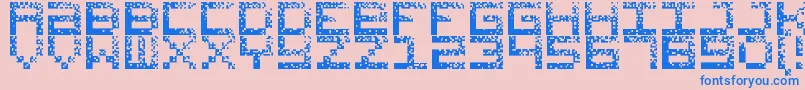 HackedCrt Font – Blue Fonts on Pink Background