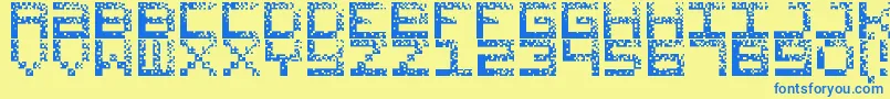 HackedCrt Font – Blue Fonts on Yellow Background