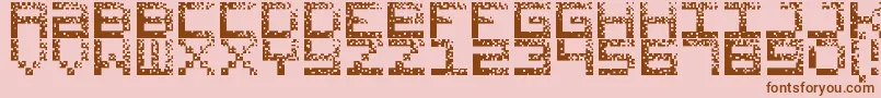 HackedCrt Font – Brown Fonts on Pink Background