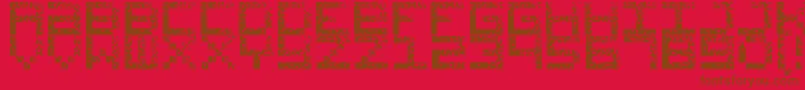 HackedCrt Font – Brown Fonts on Red Background