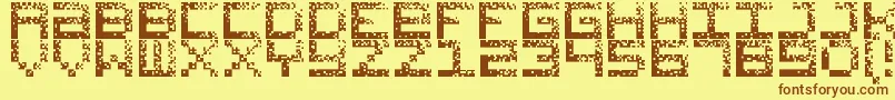 HackedCrt Font – Brown Fonts on Yellow Background