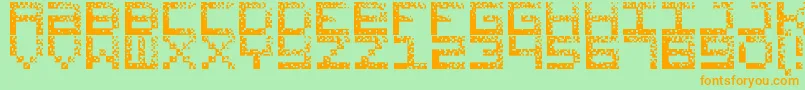 HackedCrt Font – Orange Fonts on Green Background
