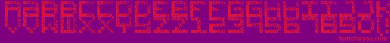 Fonte HackedCrt – fontes vermelhas em um fundo violeta