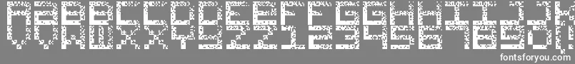 フォントHackedCrt – 灰色の背景に白い文字