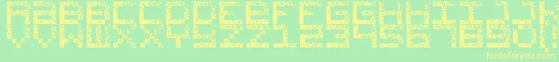 フォントHackedCrt – 黄色の文字が緑の背景にあります