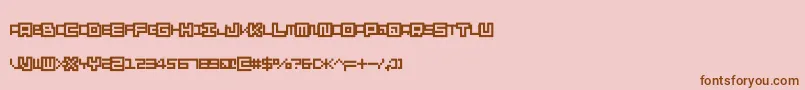 Fonte Skatecnospacing – fontes marrons em um fundo rosa