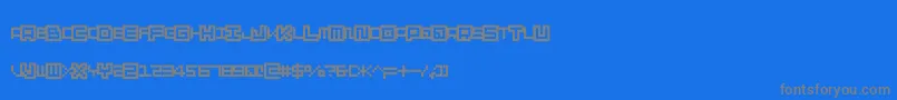 Czcionka Skatecnospacing – szare czcionki na niebieskim tle