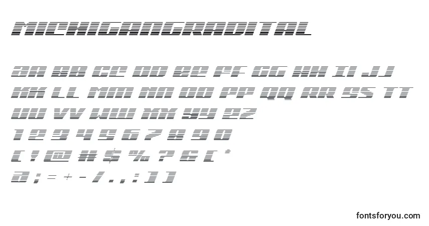 Шрифт Michigangradital – алфавит, цифры, специальные символы