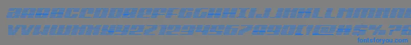 フォントMichigangradital – 灰色の背景に青い文字