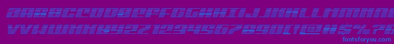フォントMichigangradital – 紫色の背景に青い文字