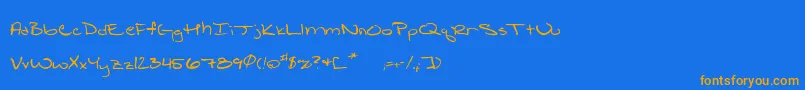 Shattered ffy Font – Orange Fonts on Blue Background
