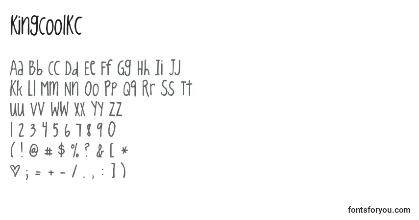 Schriftart KingCoolKc – Alphabet, Zahlen, spezielle Symbole