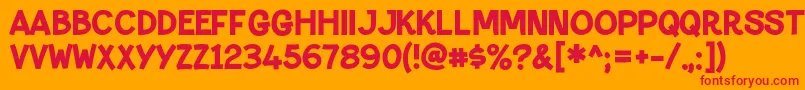 PaltimemarqueeRegular Font – Red Fonts on Orange Background