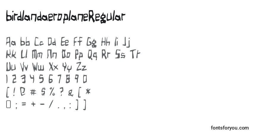 BirdlandaeroplaneRegular Font – alphabet, numbers, special characters