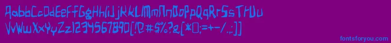 BirdlandaeroplaneRegular Font – Blue Fonts on Purple Background