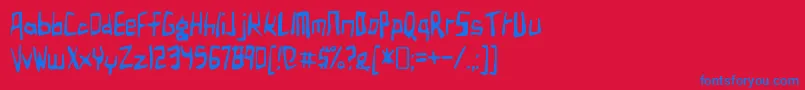 BirdlandaeroplaneRegular Font – Blue Fonts on Red Background