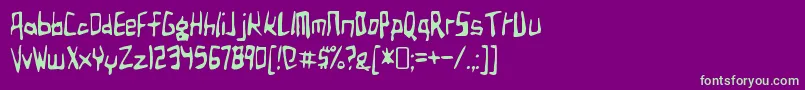 BirdlandaeroplaneRegular Font – Green Fonts on Purple Background