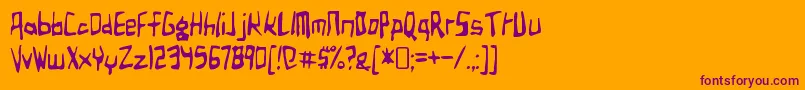 BirdlandaeroplaneRegular Font – Purple Fonts on Orange Background