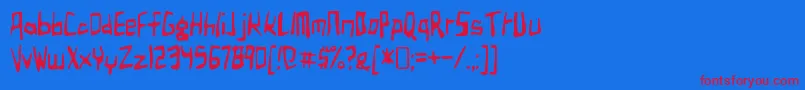 BirdlandaeroplaneRegular Font – Red Fonts on Blue Background