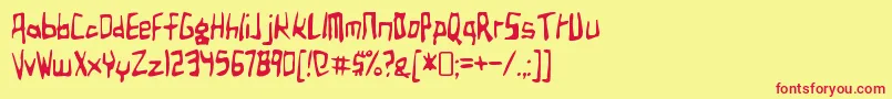 BirdlandaeroplaneRegular Font – Red Fonts on Yellow Background