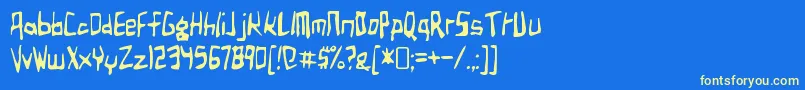 BirdlandaeroplaneRegular Font – Yellow Fonts on Blue Background