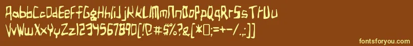 BirdlandaeroplaneRegular Font – Yellow Fonts on Brown Background