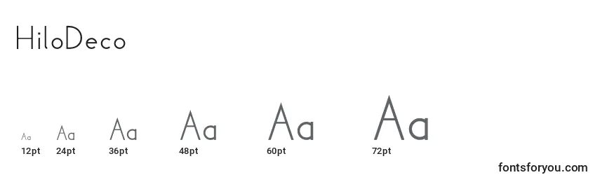 HiloDeco Font Sizes