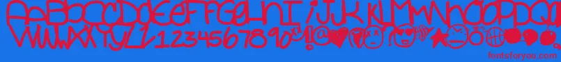 Foreveryours Font – Red Fonts on Blue Background