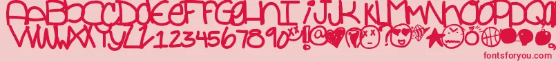 フォントForeveryours – ピンクの背景に赤い文字